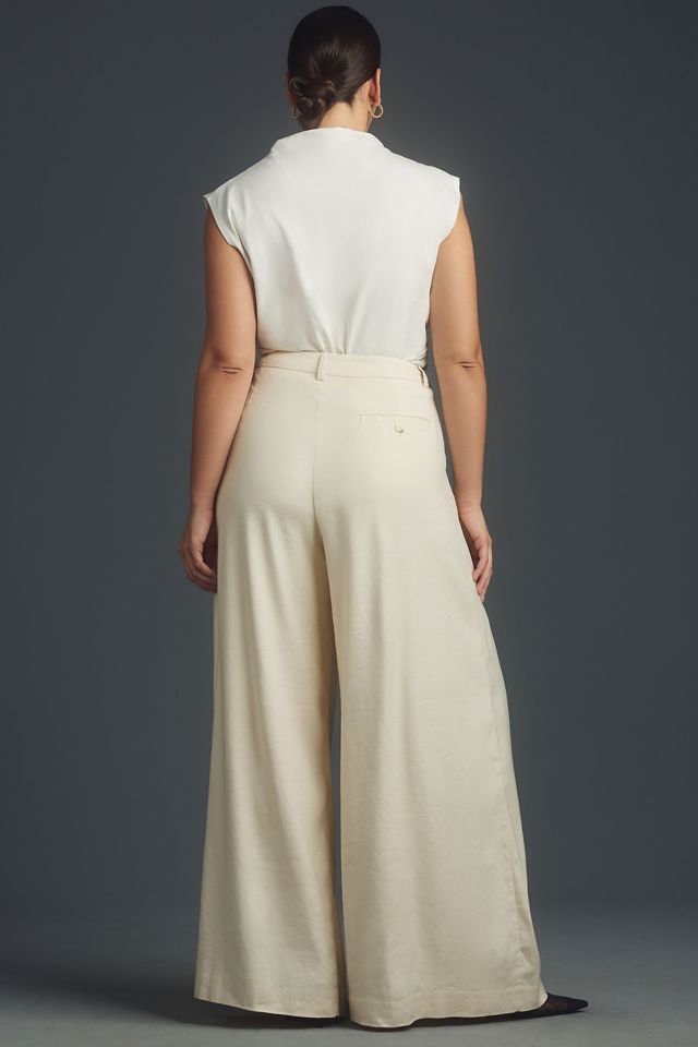 The Avery Pleated Wide-Leg Trousers by Maeve: Linen Edition #7