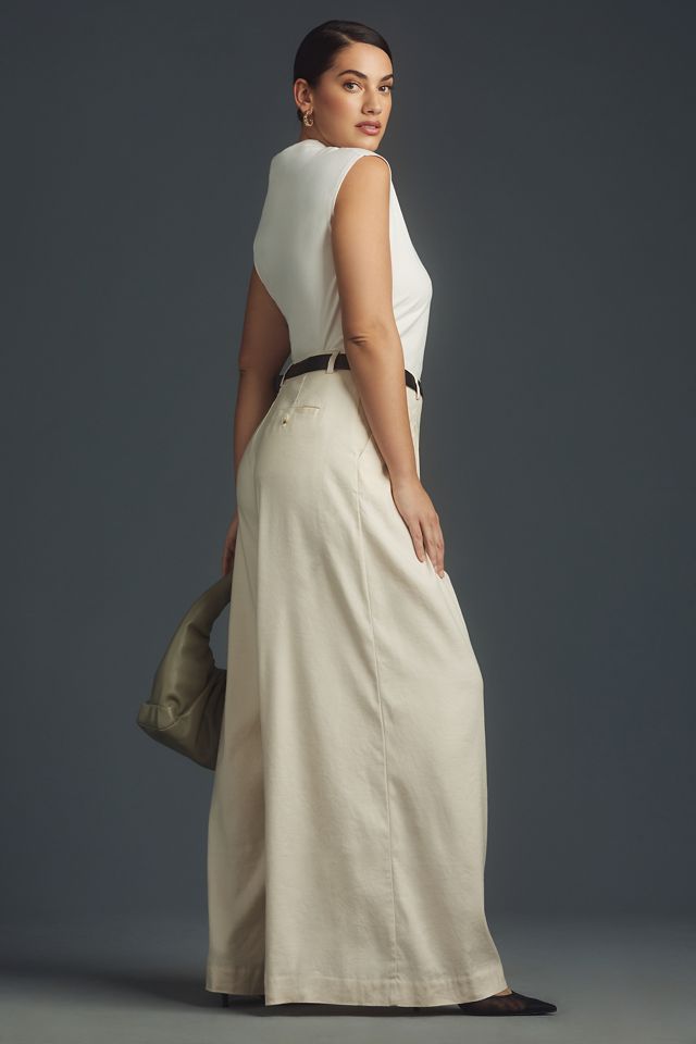 The Avery Pleated Wide-Leg Trousers by Maeve: Linen Edition #8