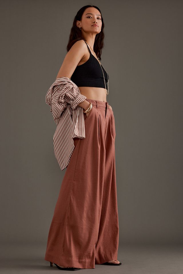 The Avery Pleated Wide-Leg Trousers by Maeve: Linen Edition #3