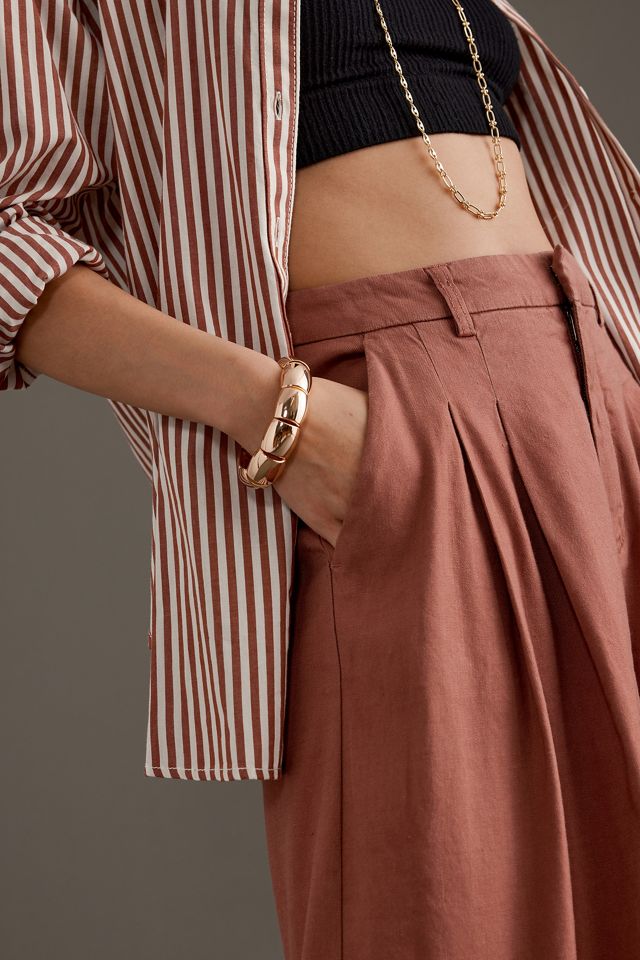 The Avery Pleated Wide-Leg Trousers by Maeve: Linen Edition #5