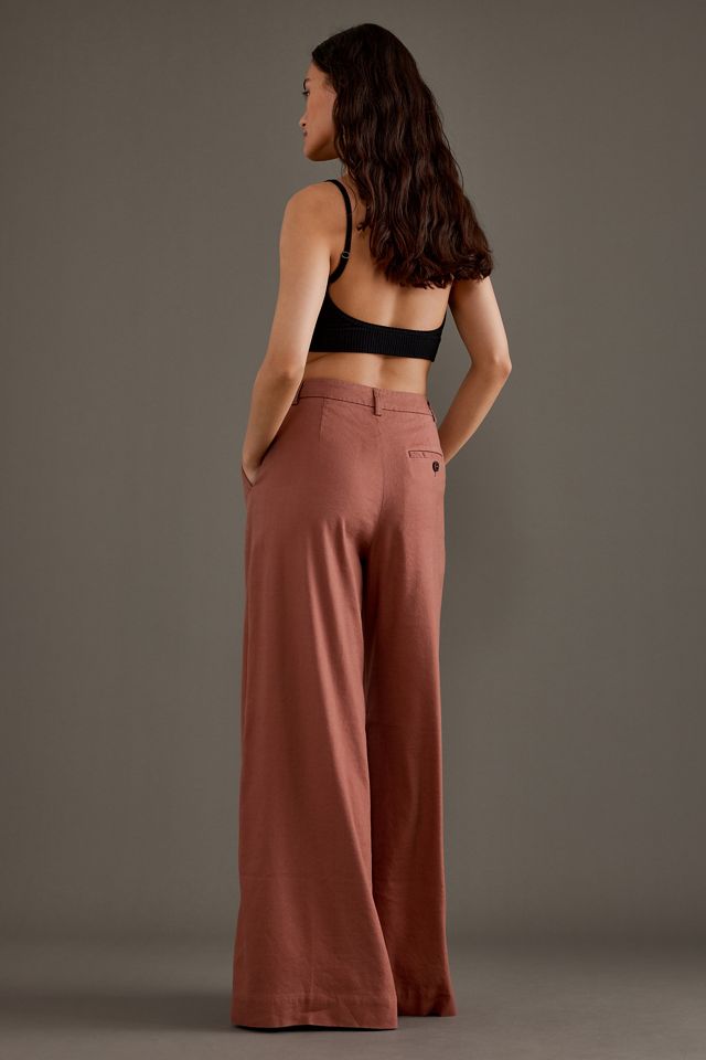 The Avery Pleated Wide-Leg Trousers by Maeve: Linen Edition #1