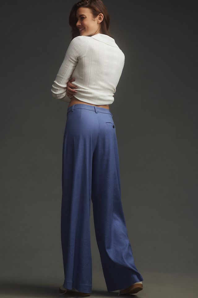 The Avery Pleated Wide-Leg Trousers by Maeve: Linen Edition #2
