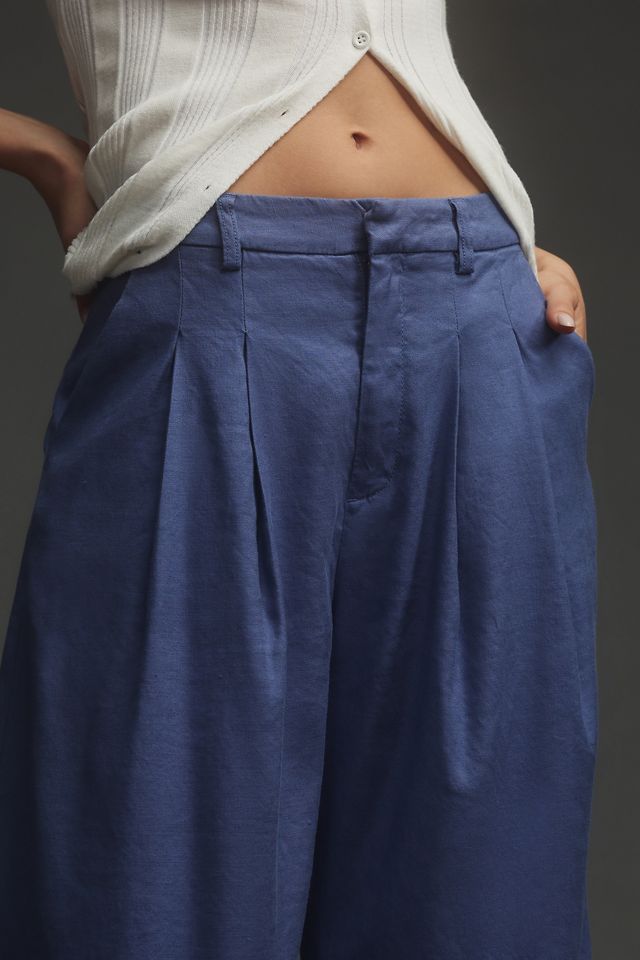 The Avery Pleated Wide-Leg Trousers by Maeve: Linen Edition #3