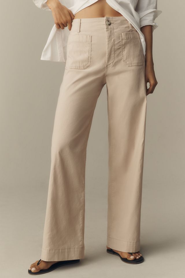Maeve Colette High-Rise Wide-Leg Full-Length Pants in Magic Fabric #1