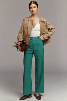 Colette High-Rise Wide-Leg Full-Length Pants in Magic Fabric