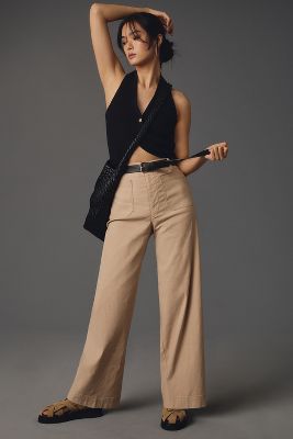 Maeve The Colette Full-length Wide-leg Pants By  In Beige