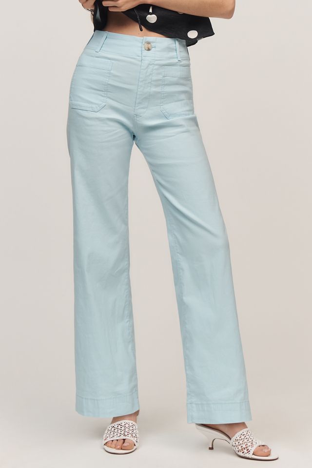 Maeve Colette High-Rise Wide-Leg Full-Length Pants in Magic Fabric #1