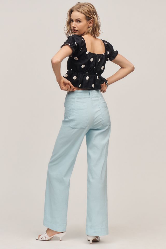 Maeve Colette High-Rise Wide-Leg Full-Length Pants in Magic Fabric #3