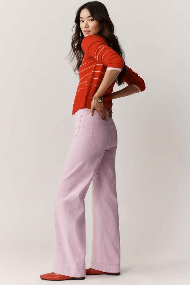 Maeve Colette High-Rise Wide-Leg Full-Length Pants in Magic Fabric #1