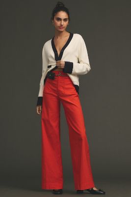 Maeve The Colette Wide-leg Pants By  In Red