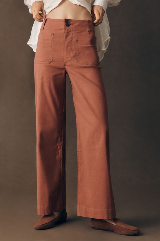 Maeve Colette High-Rise Wide-Leg Full-Length Pants in Magic Fabric #1