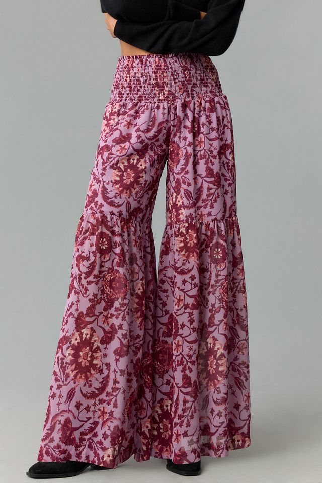 By Anthropologie Chiffon Tiered Wide-Leg Pants | Anthropologie