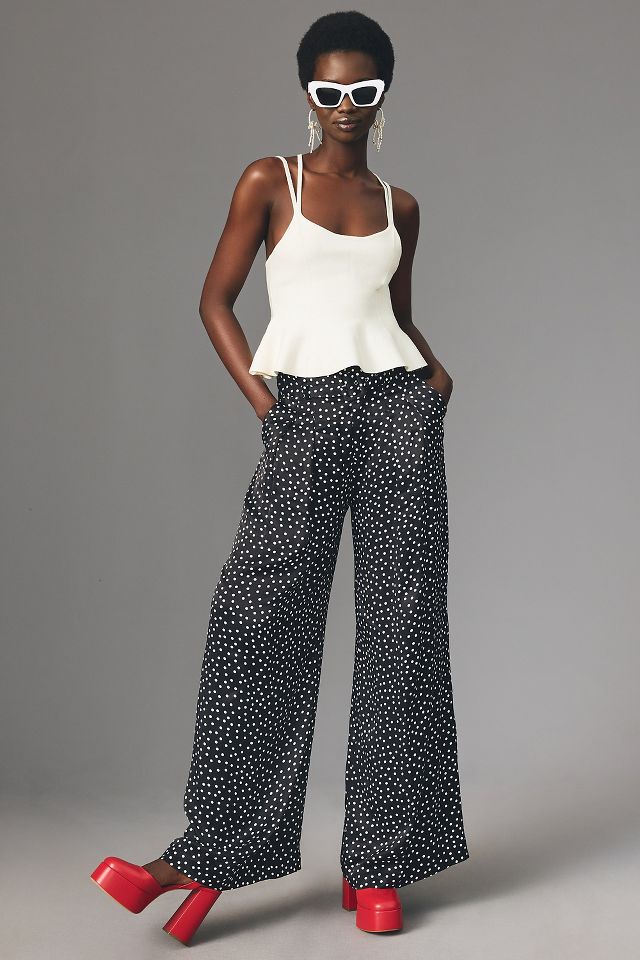 Patterned wide hotsell leg trousers