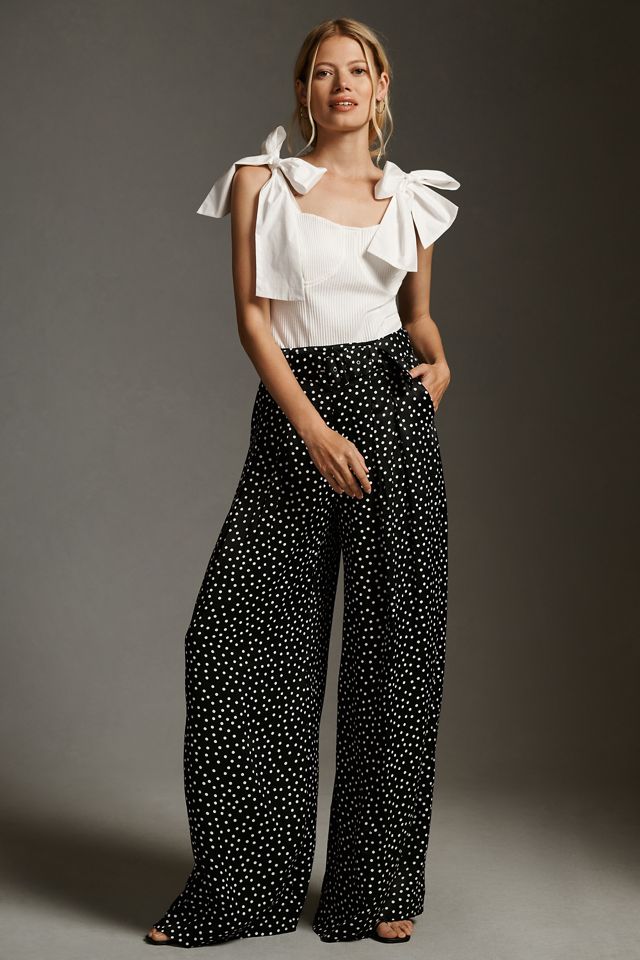 The Avery Pleated Wide-Leg Trousers by Maeve: Printed Edition #1
