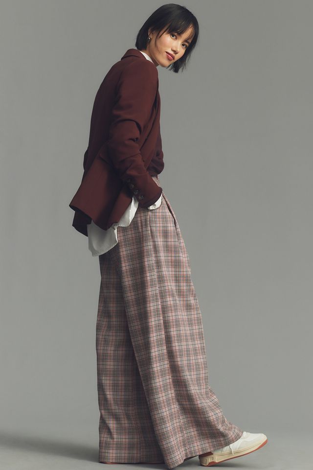The Avery Pleated Wide-Leg Trousers by Maeve: Plaid Edition #1