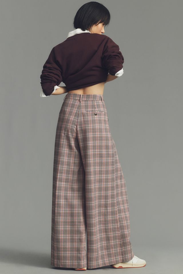 The Avery Pleated Wide-Leg Trousers by Maeve: Plaid Edition #3