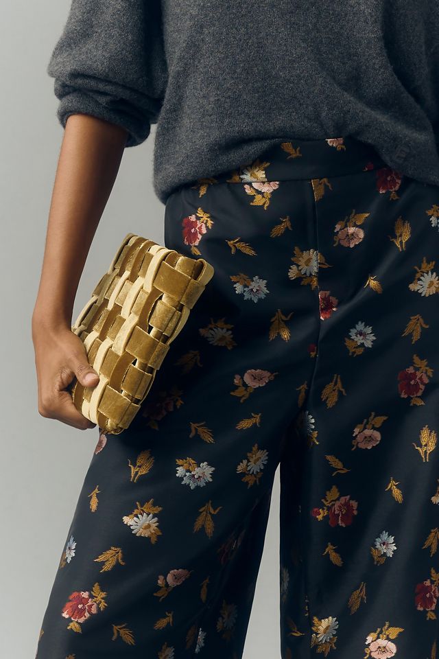 Maeve Pull-On Jacquard Crop Wide-Leg Pants #3