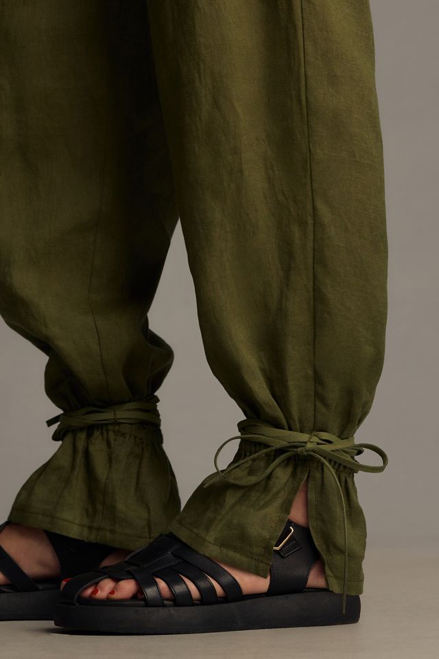 Pantalon en lin noué à la cheville By Anthropologie #3