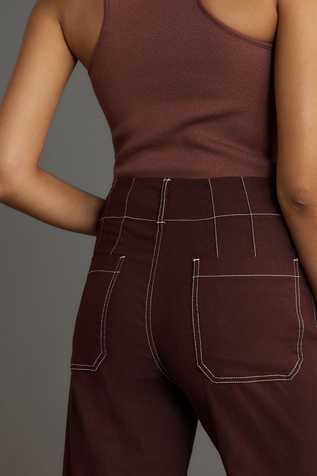 The Colette Crop Wide-Leg Pants by Maeve: Contrast-Stitch Edition #2