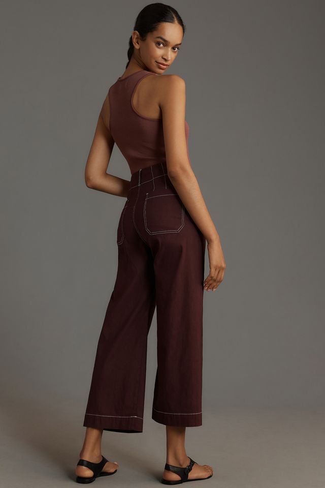 The Colette Crop Wide-Leg Pants by Maeve: Contrast-Stitch Edition #3