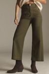 The Colette Contrast-Stitch Cropped Wide-Leg Pants by Maeve