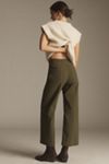 The Colette Contrast-Stitch Cropped Wide-Leg Pants by Maeve