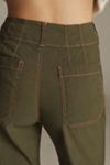 The Colette Contrast-Stitch Cropped Wide-Leg Pants by Maeve