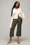 The Colette Contrast-Stitch Cropped Wide-Leg Pants by Maeve