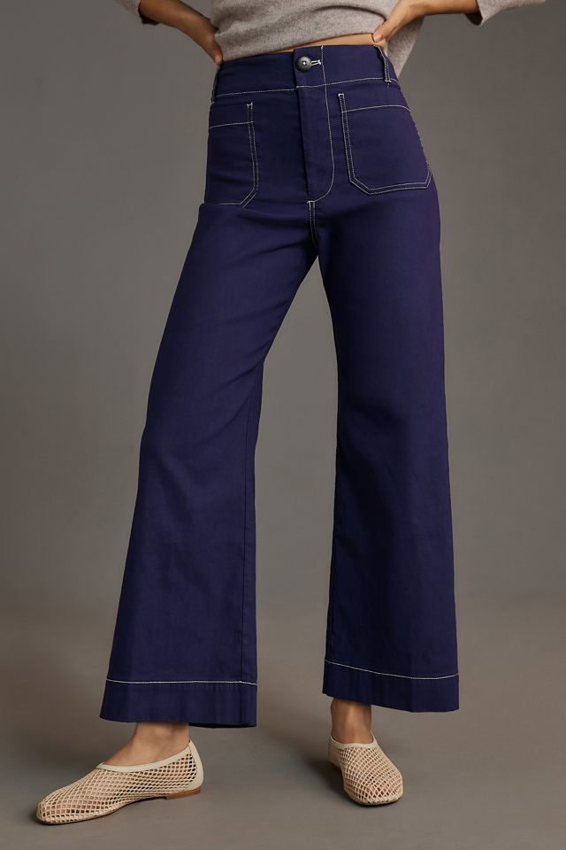 The Colette Crop Wide-Leg Pants by Maeve: Contrast-Stitch Edition #1