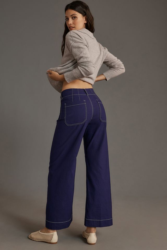 The Colette Crop Wide-Leg Pants by Maeve: Contrast-Stitch Edition #2