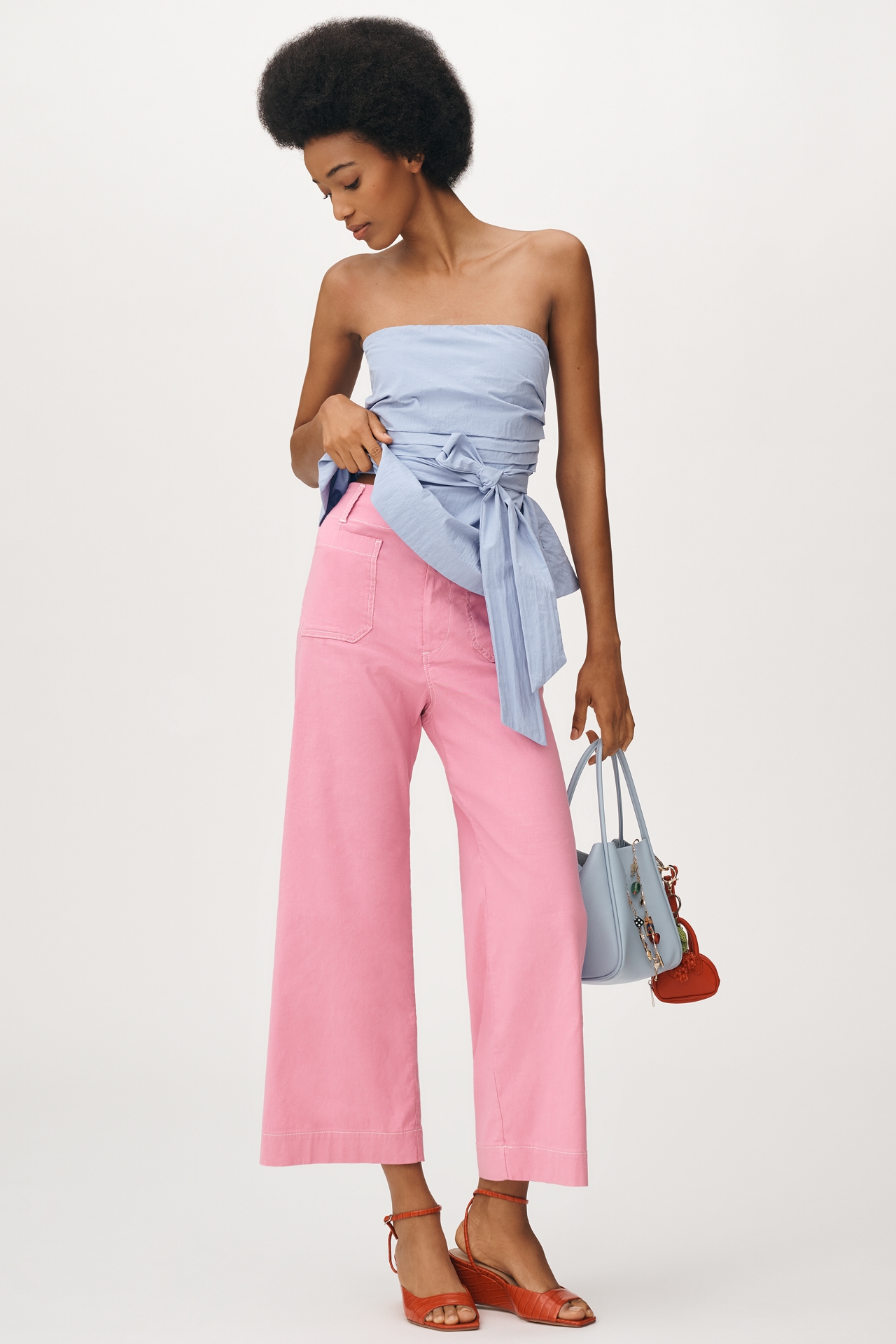 The Colette Crop Wide-Leg Pants by Maeve: Contrast-Stitch Edition