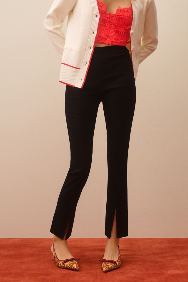 Maeve Split-Front Pull-On Pants #1