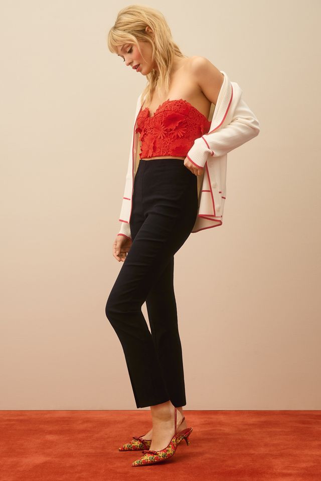 Maeve Split-Front Pull-On Pants #3