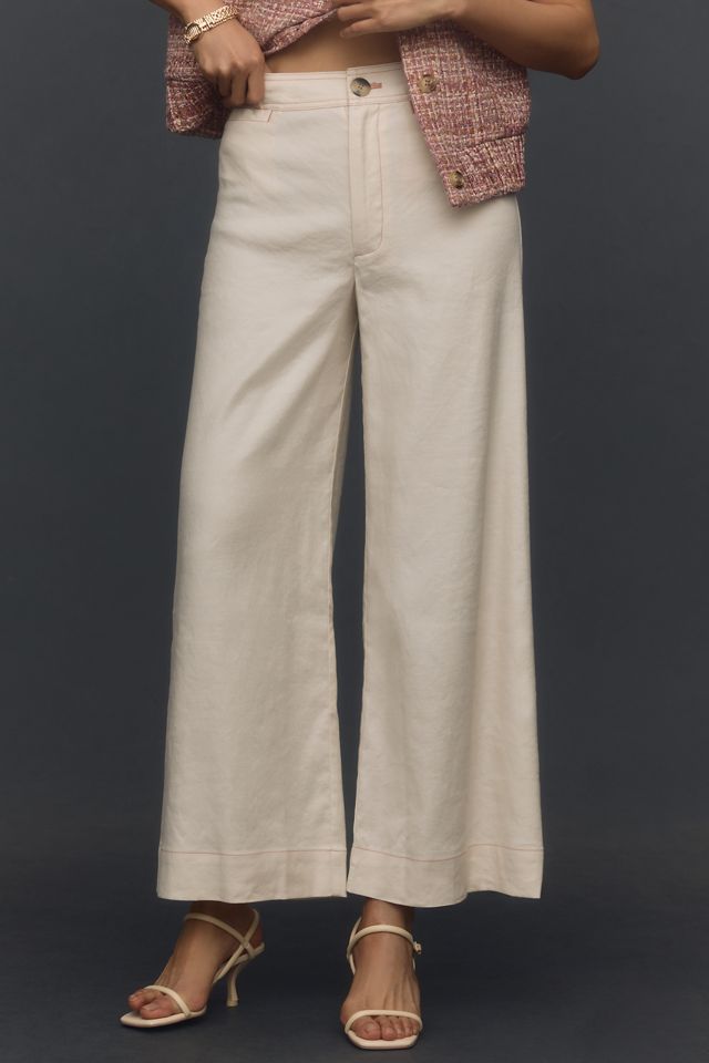 Ettie High-Rise Crop Wide-Leg Pants by Maeve: Linen Edition #1