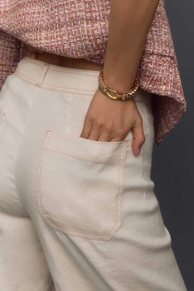 Ettie High-Rise Crop Wide-Leg Pants by Maeve: Linen Edition #4