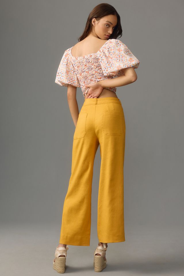The Ettie High-Rise Crop Wide-Leg Pants by Maeve: Linen Edition #2