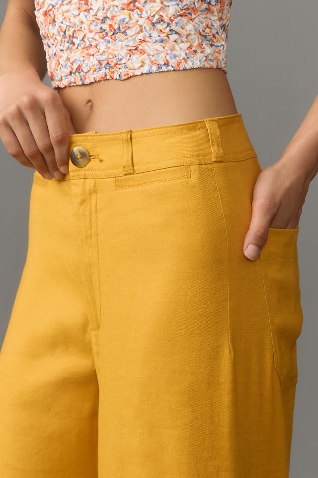 The Ettie High-Rise Crop Wide-Leg Pants by Maeve: Linen Edition #3