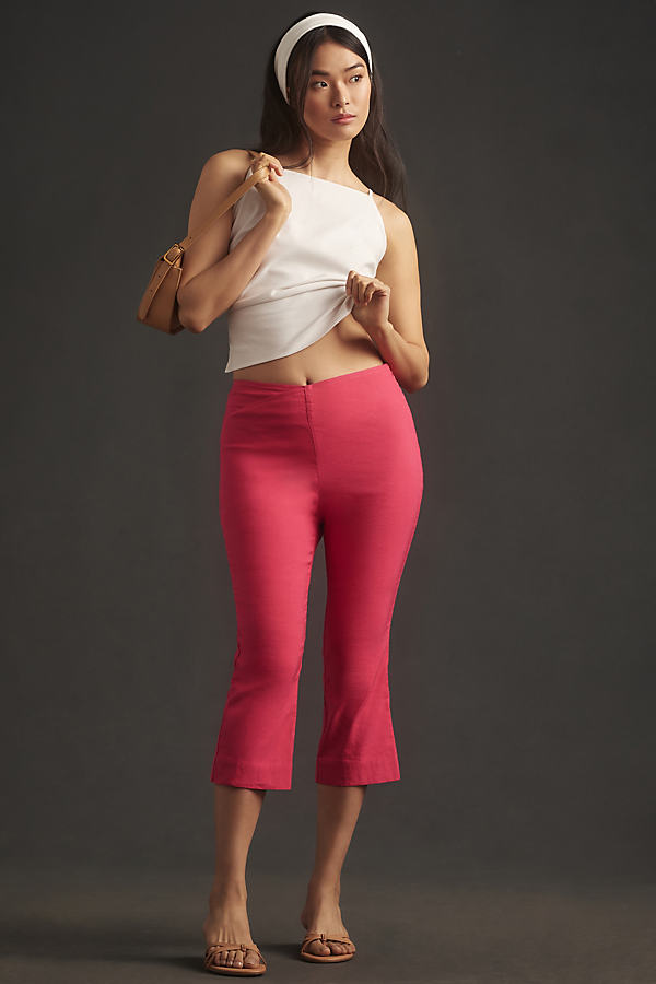 Maeve Structured Bombshell Capri Pants In Pink