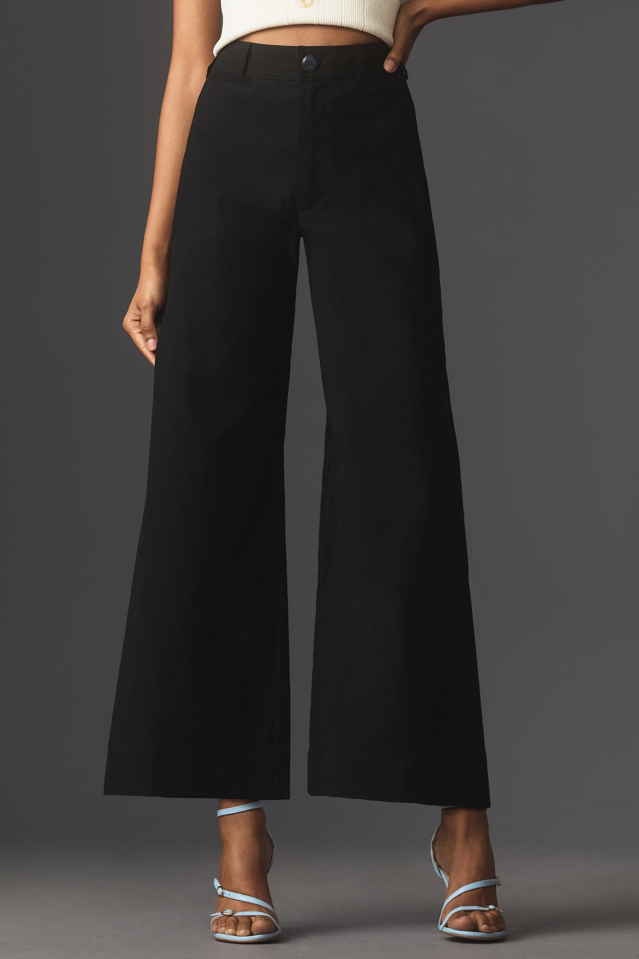 The Ettie High-Rise Crop Wide-Leg Pants by Maeve