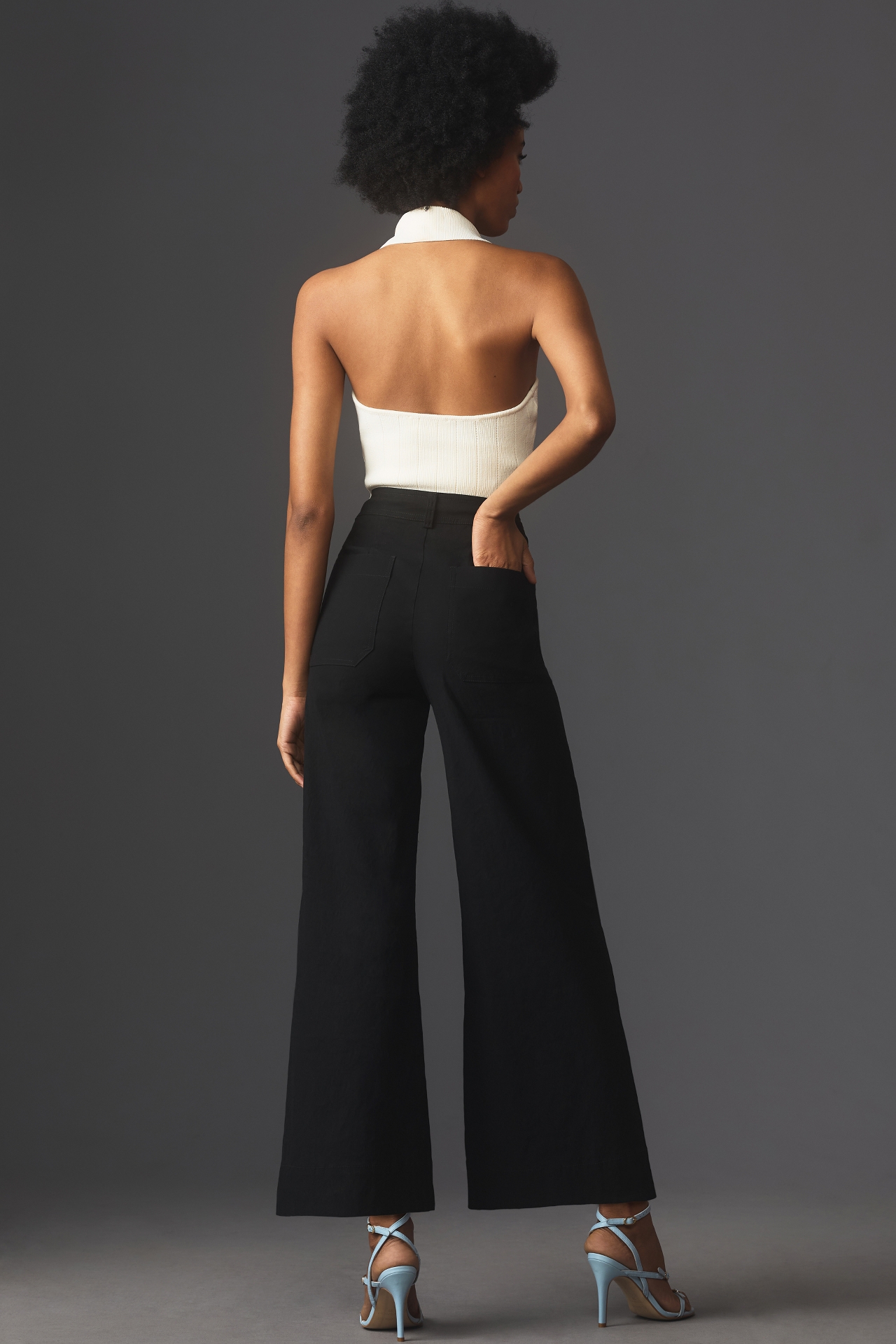 The Ettie High-Rise Crop Wide-Leg Pants by Maeve