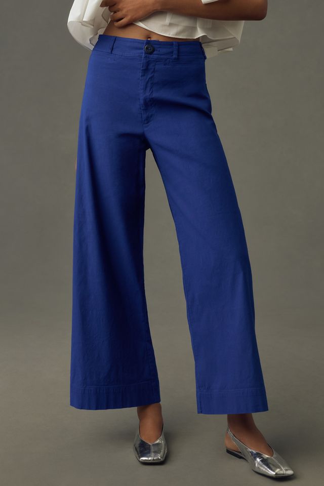 Anthropologie ★ Maeve The Ettie High-Rise Crop Pants Maeve The Ettie High-Rise Crop Wide-Leg Pants: Linen Edition