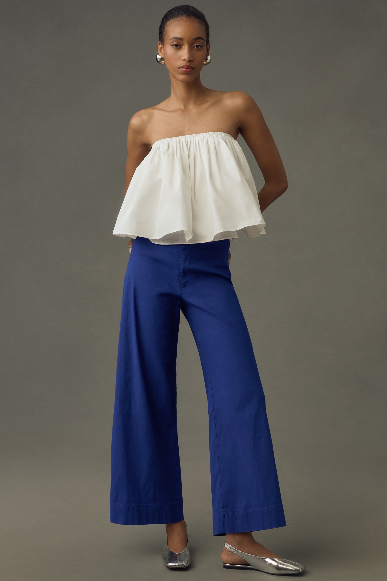 The Ettie High-Rise Crop Wide-Leg Pants by Maeve