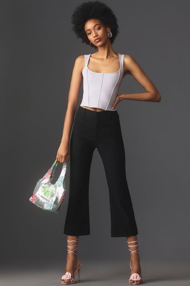 Cropped Kick Flare Trousers