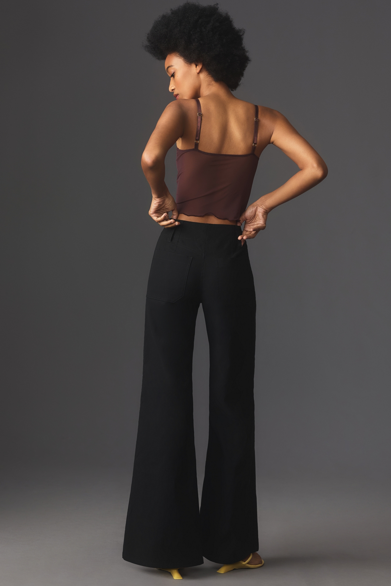 The Junie High-Rise Wide-Leg Flare Pants by Maeve