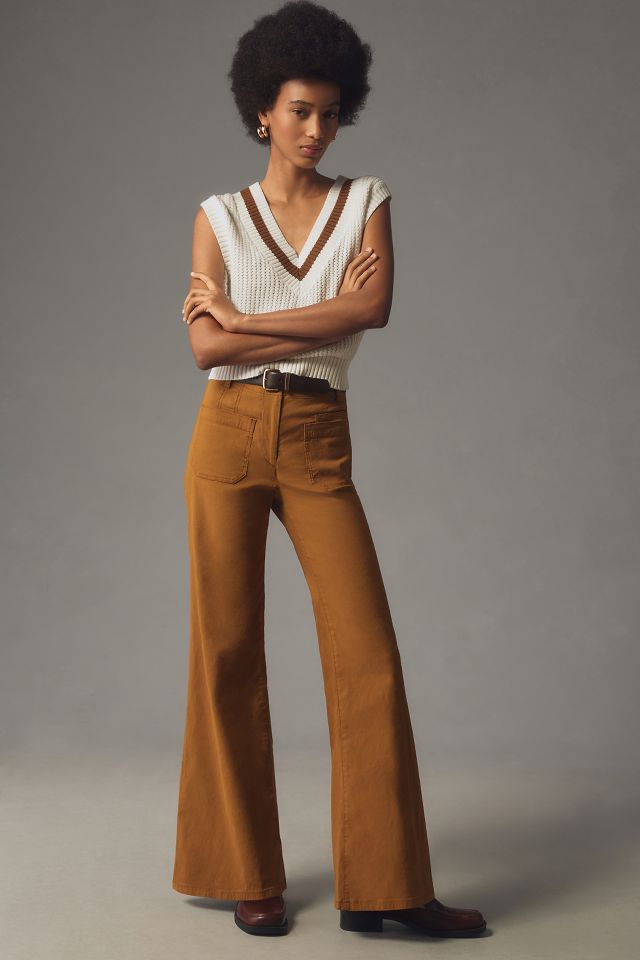 High waist flare shops wide leg long pants