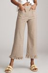 The Colette Cropped High-Rise Wide-Leg Pants by Maeve: Gingham Magic Fabric Edition