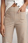 The Colette Cropped High-Rise Wide-Leg Pants by Maeve: Gingham Magic Fabric Edition