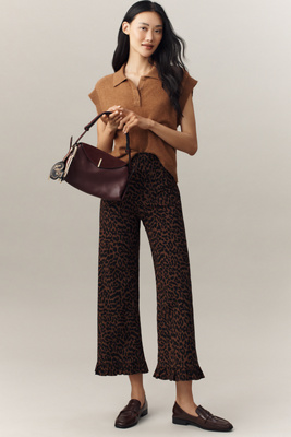 The Colette Ruffle-Hem Crop Wide-Leg Pants by Maeve