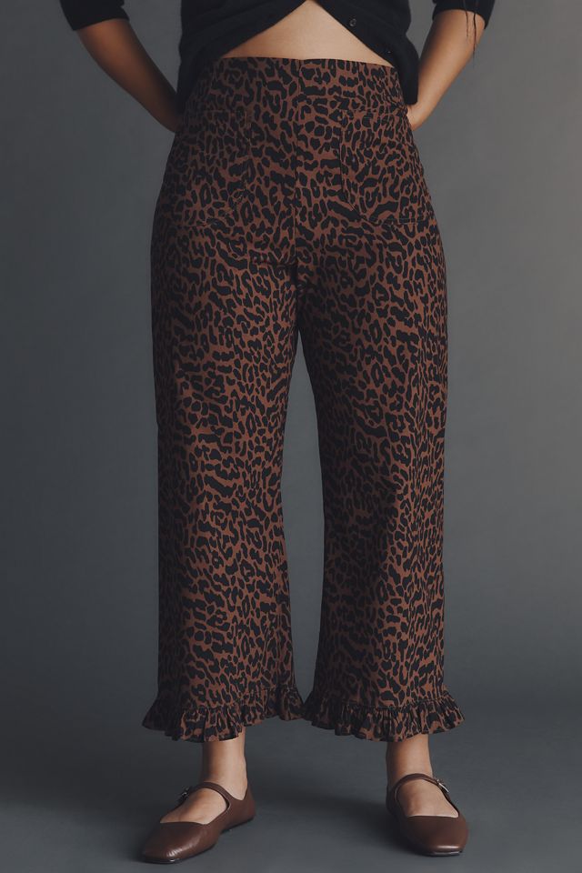 The Colette Ruffle-Hem Crop Wide-Leg Pants by Maeve #5