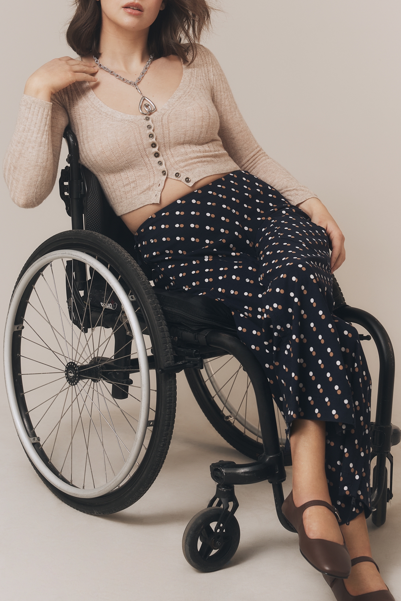The Colette Ruffle-Hem Crop Wide-Leg Pants by Maeve